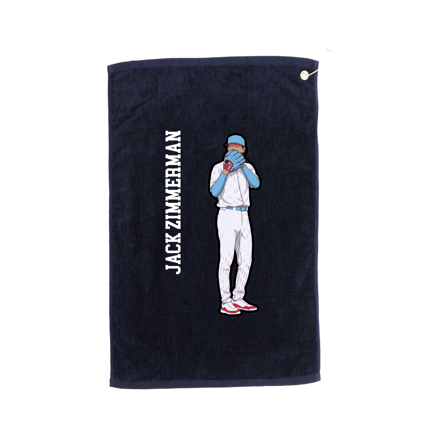 Golf Towel — Name Vertical in Navy