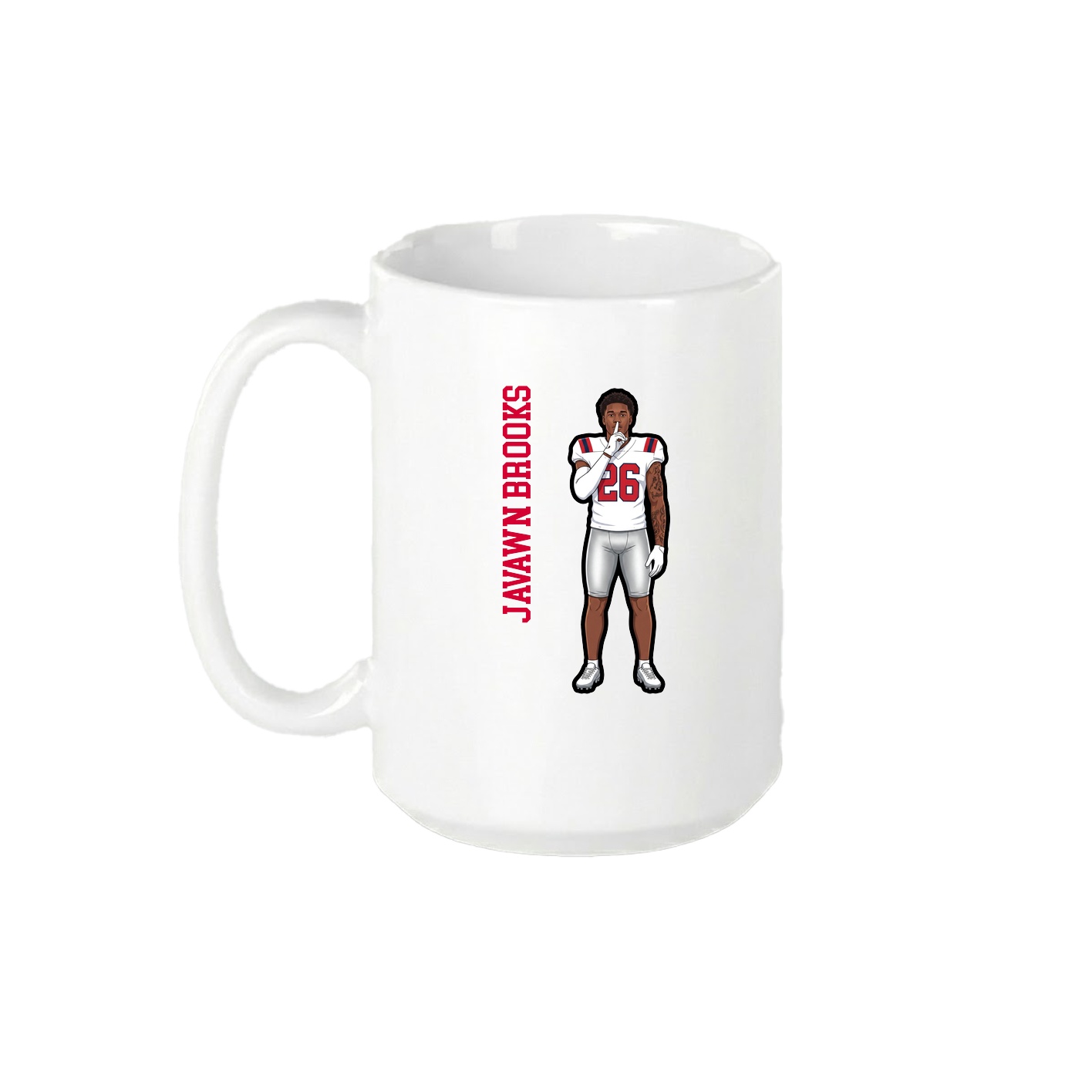 15oz Coffee Mug — Name Vertical in White