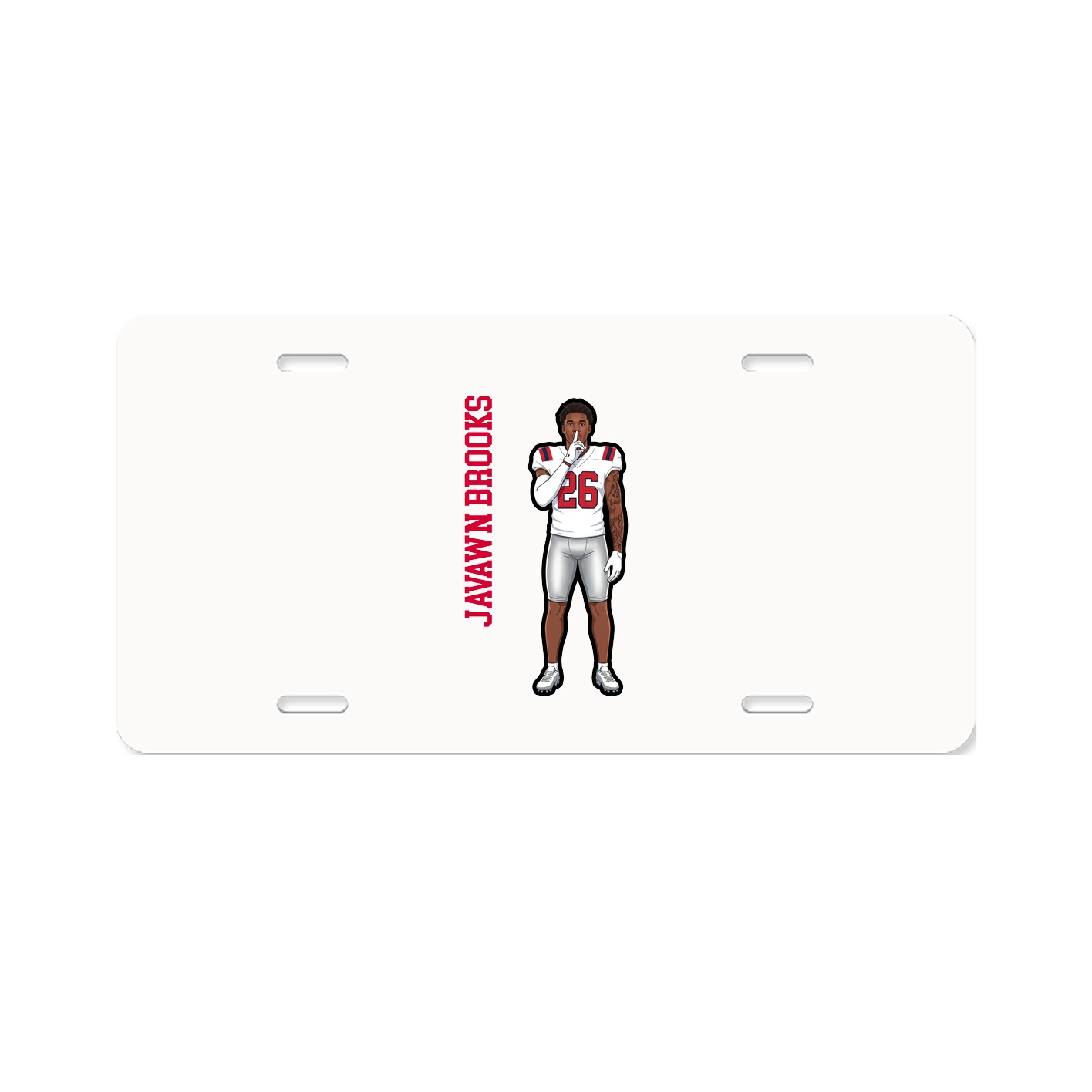 License Plate — Name Vertical in Classic
