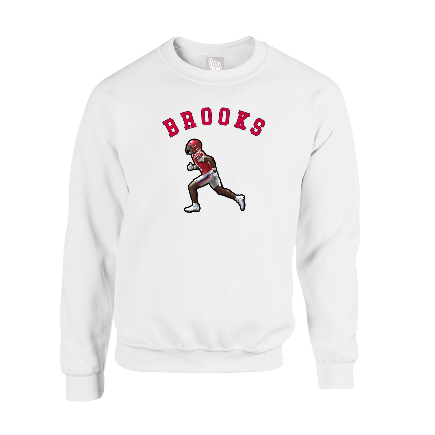 Fleece Crew — Shirsey Arch in White