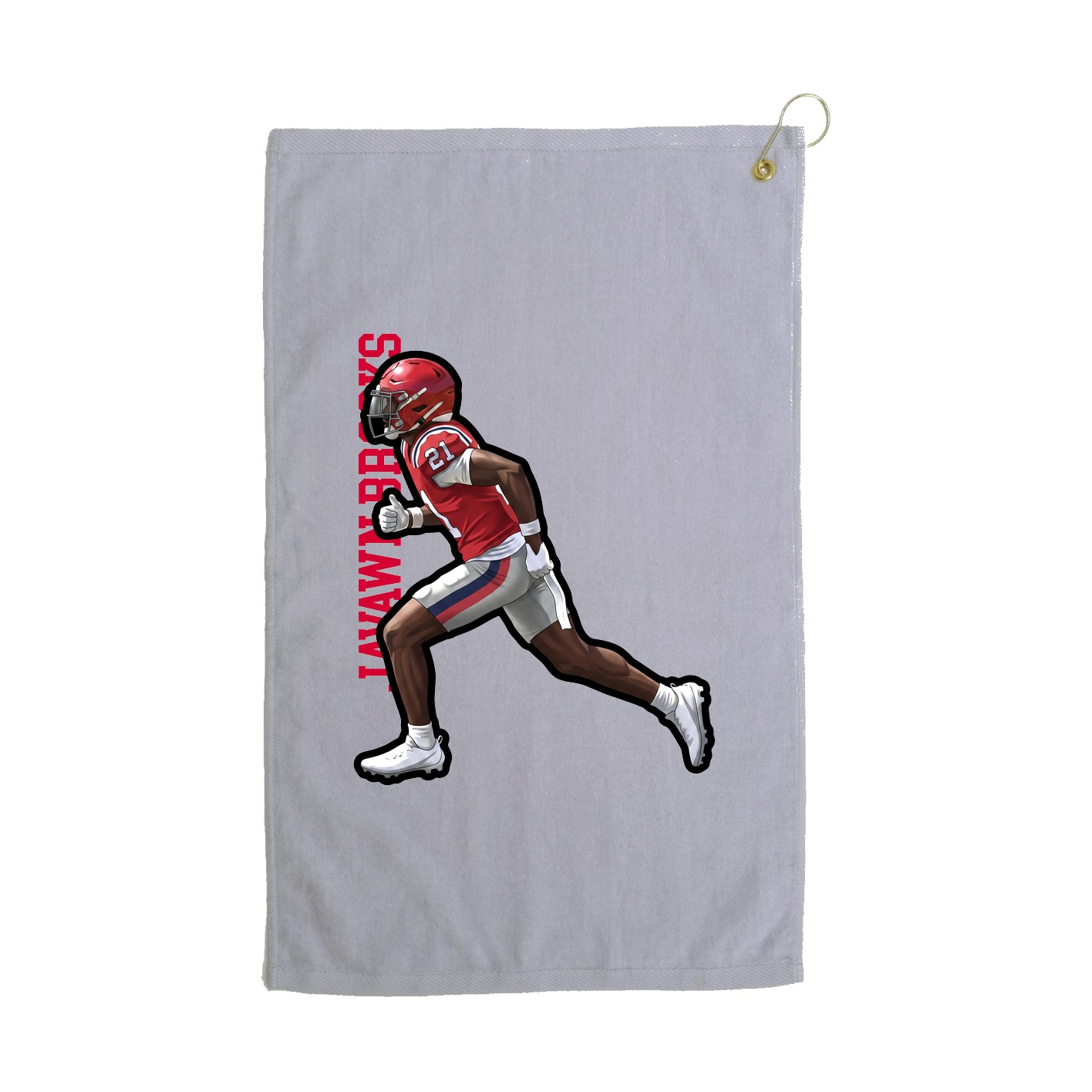 Golf Towel — Name Vertical in Grey