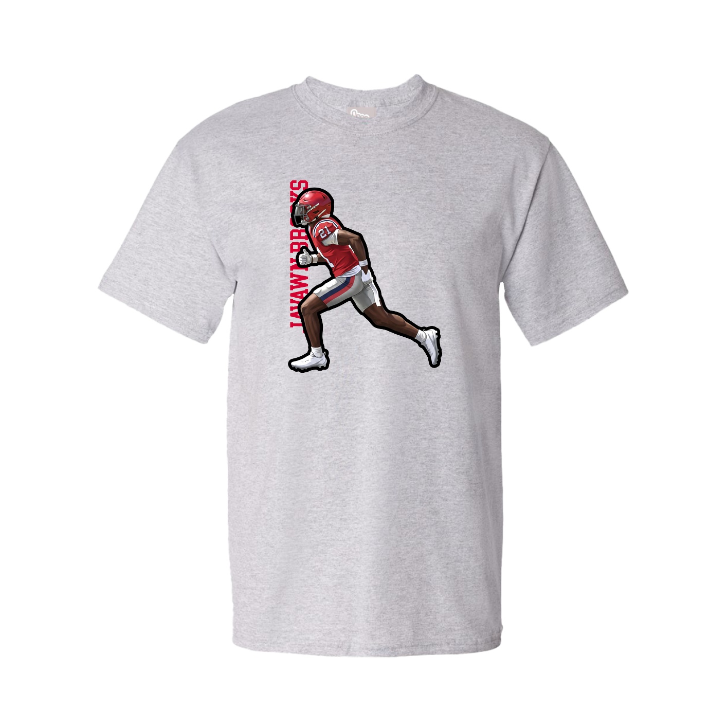 Tee — Name Vertical in Grey