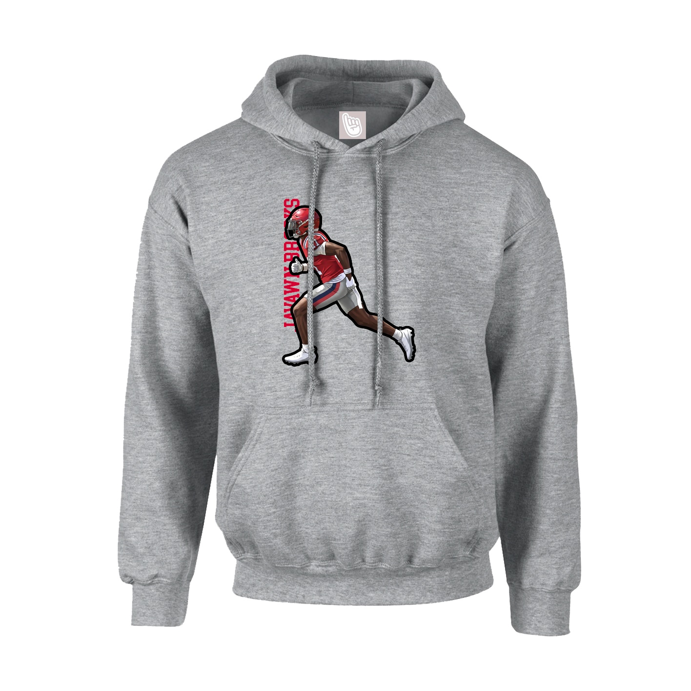 Hoodie — Name Vertical in Grey