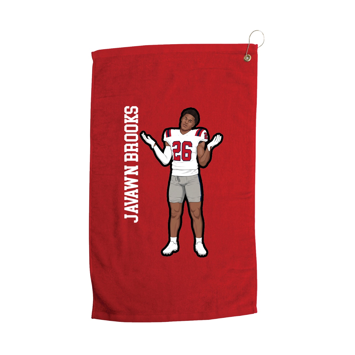 Golf Towel — Name Vertical in Red