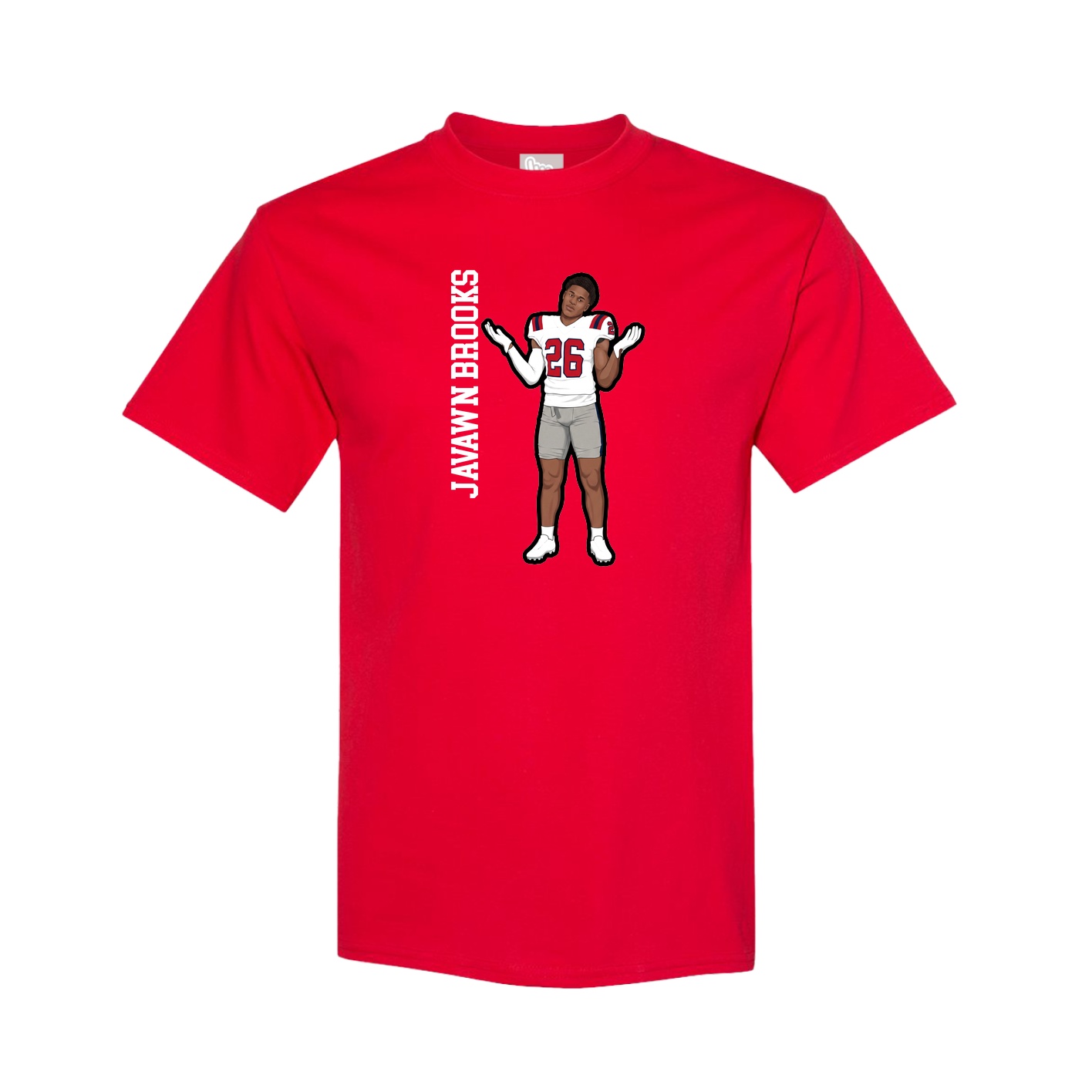 Youth Tee — Name Vertical in Red