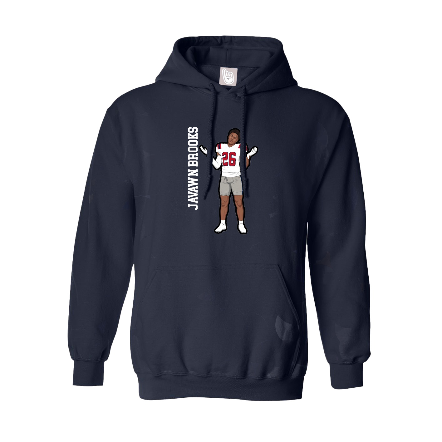 Hoodie — Name Vertical in Navy