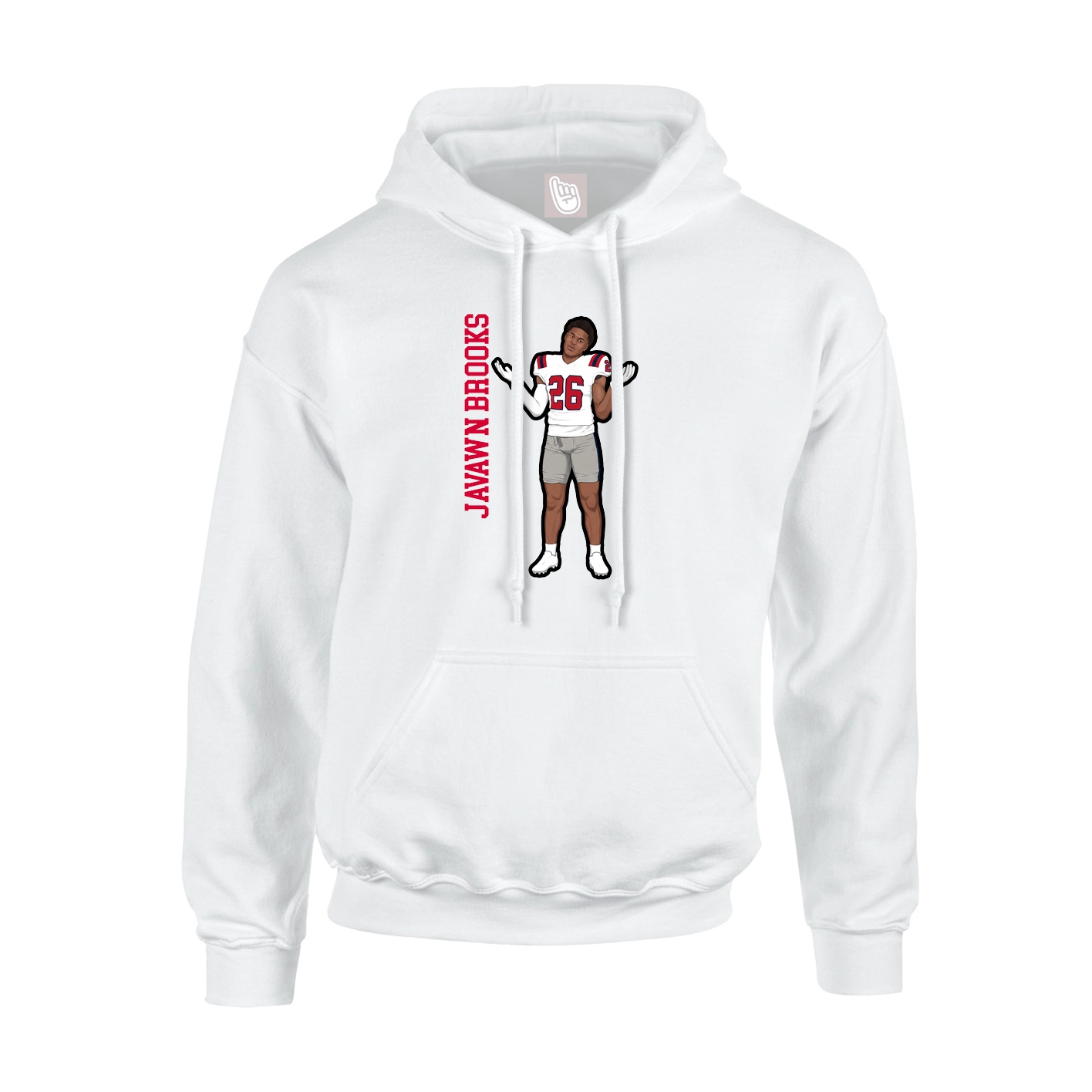 Youth Hoodie — Name Vertical in White