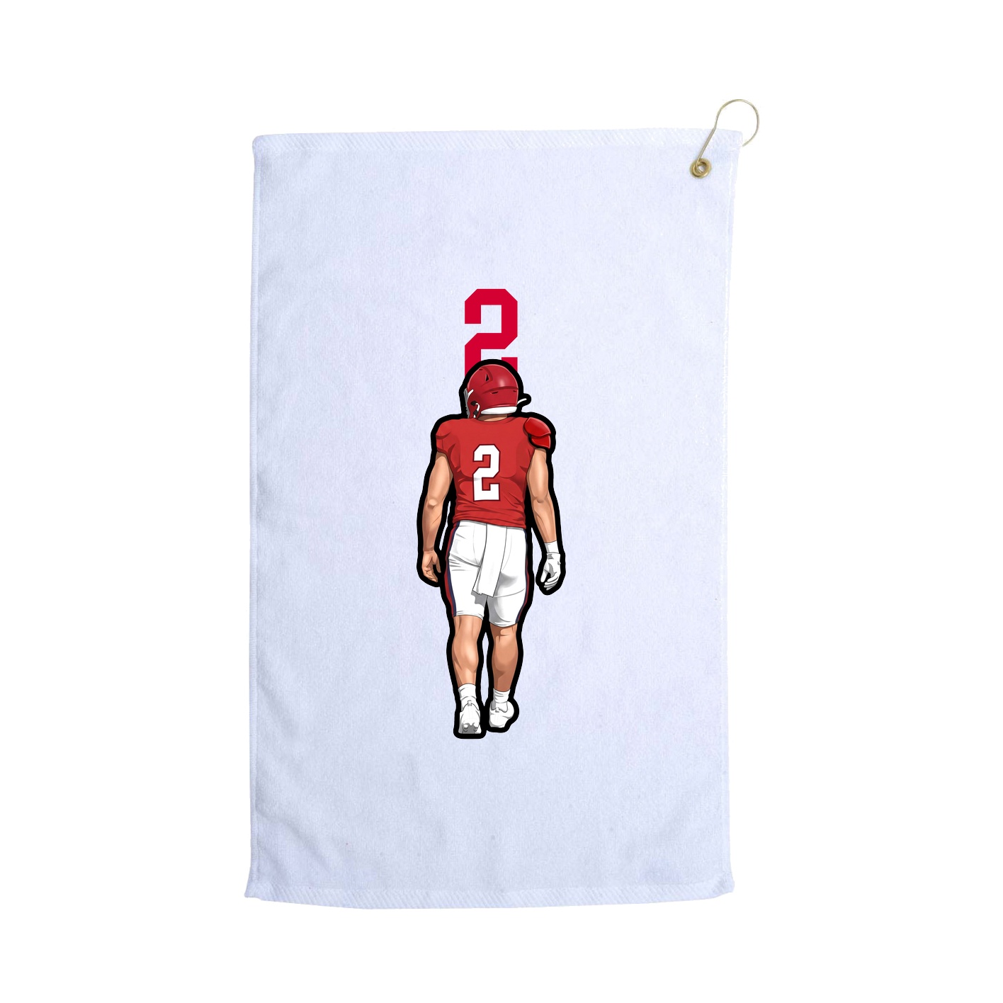 Golf Towel — Number Top in White