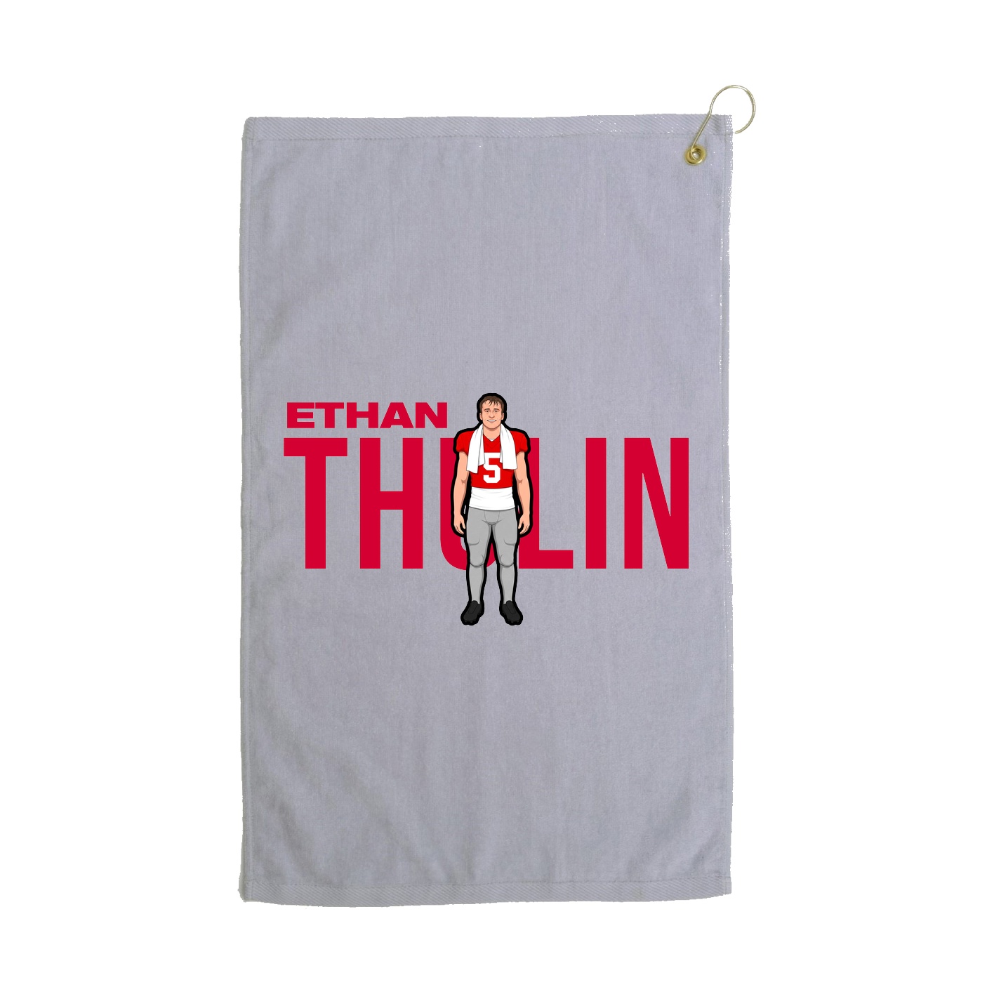 Golf Towel — Player Name in Grey
