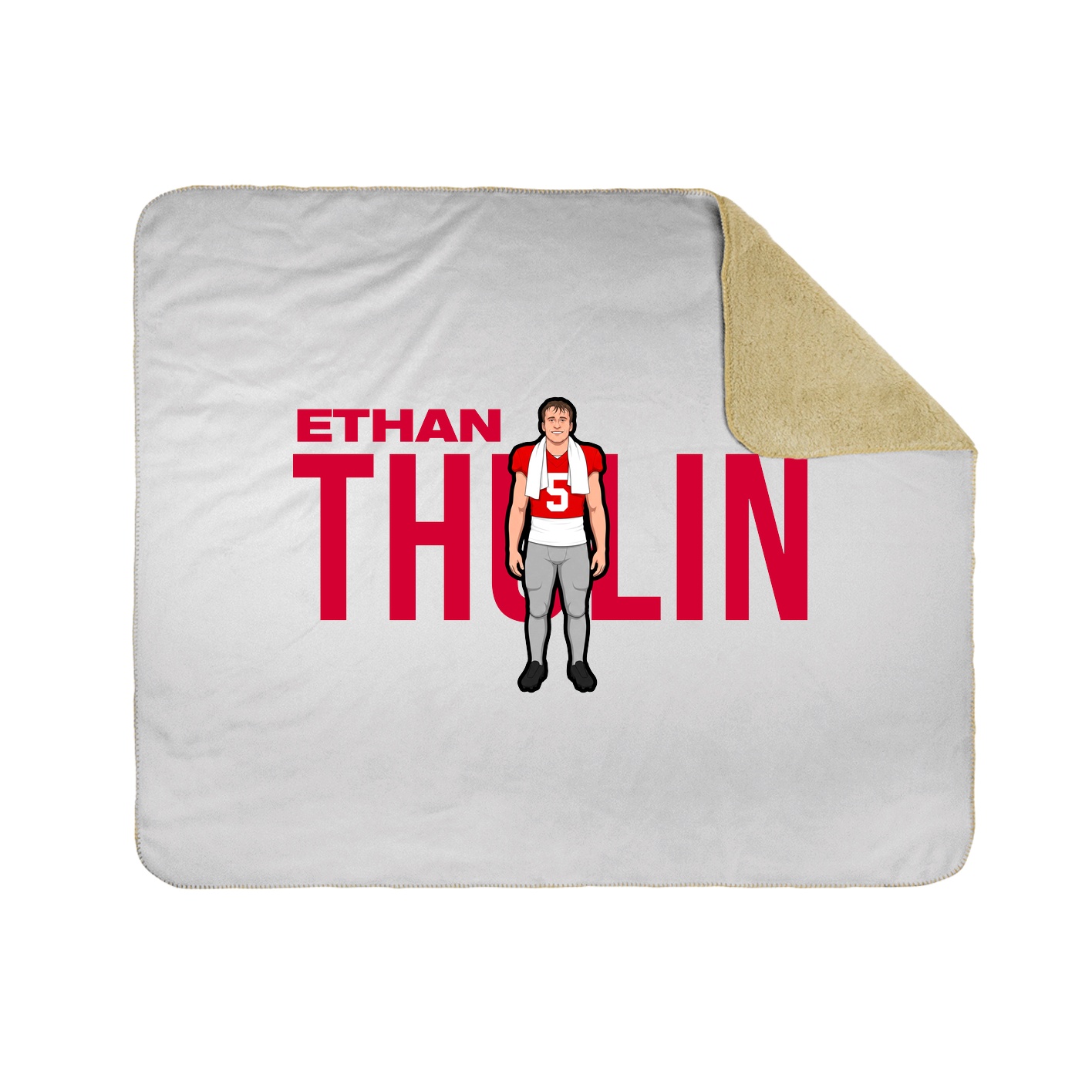 Throw Blanket — Player Name in White