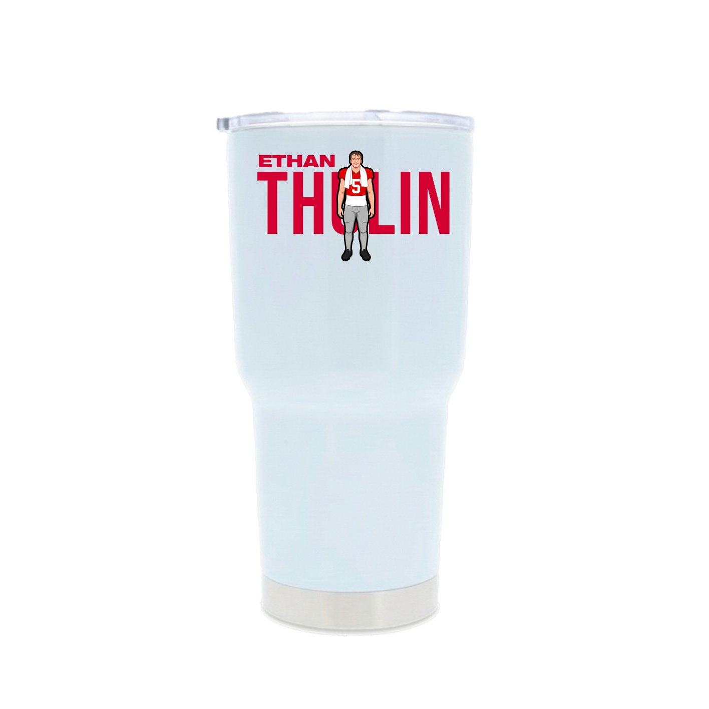 30oz Stainless Steel Tumbler — Player Name in White