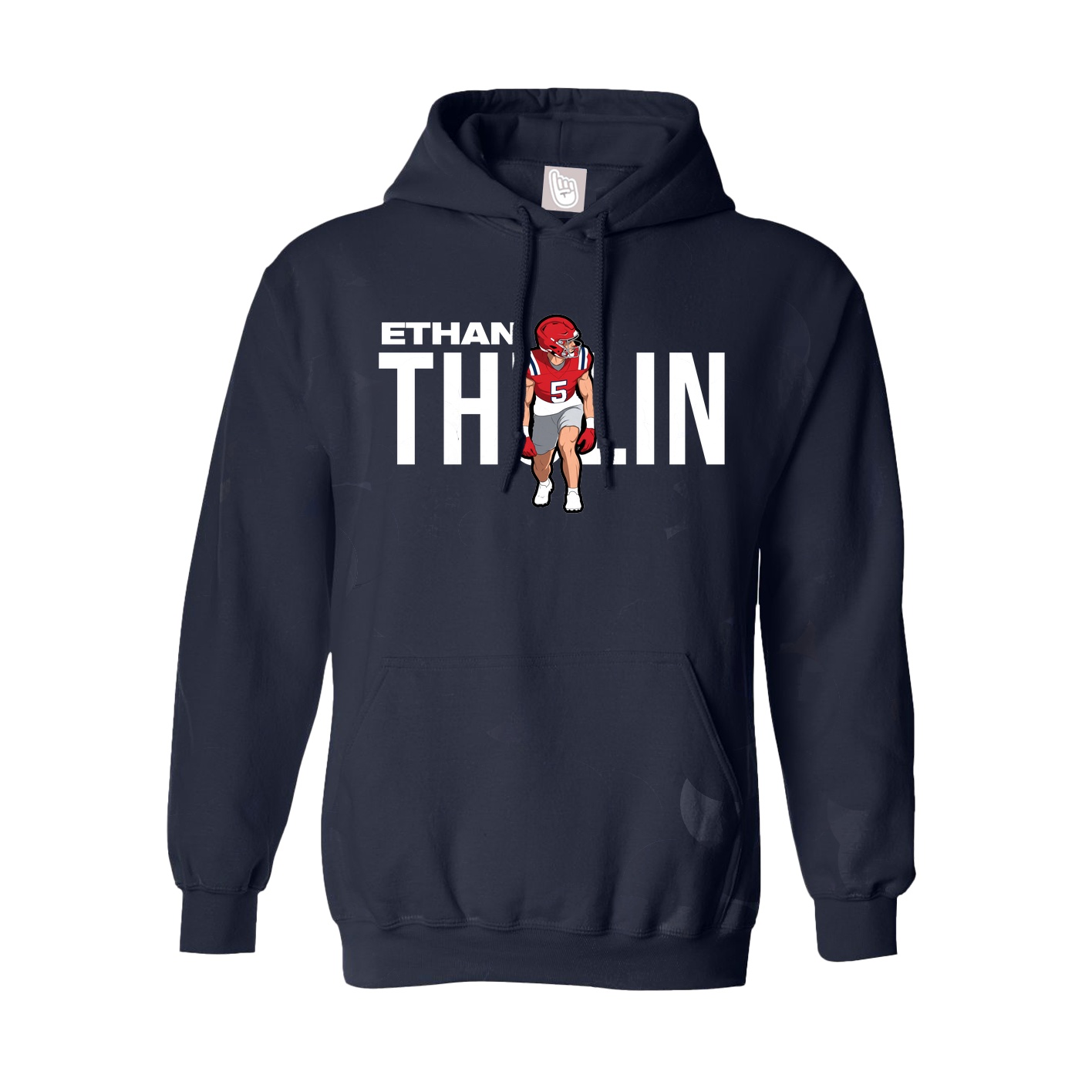Youth Hoodie — Player Name in Navy