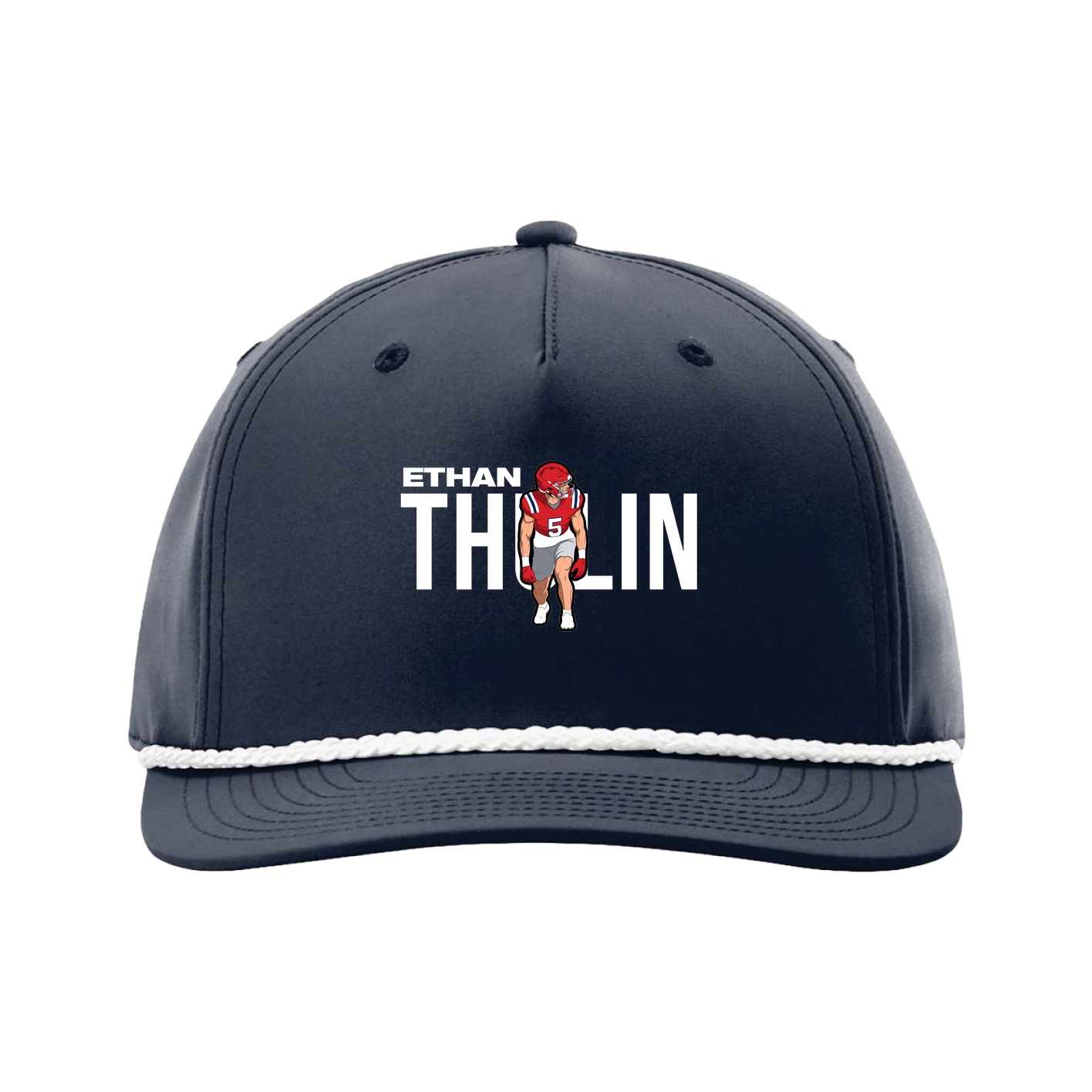 Five-Panel Classic Rope Cap — Player Name in Navy