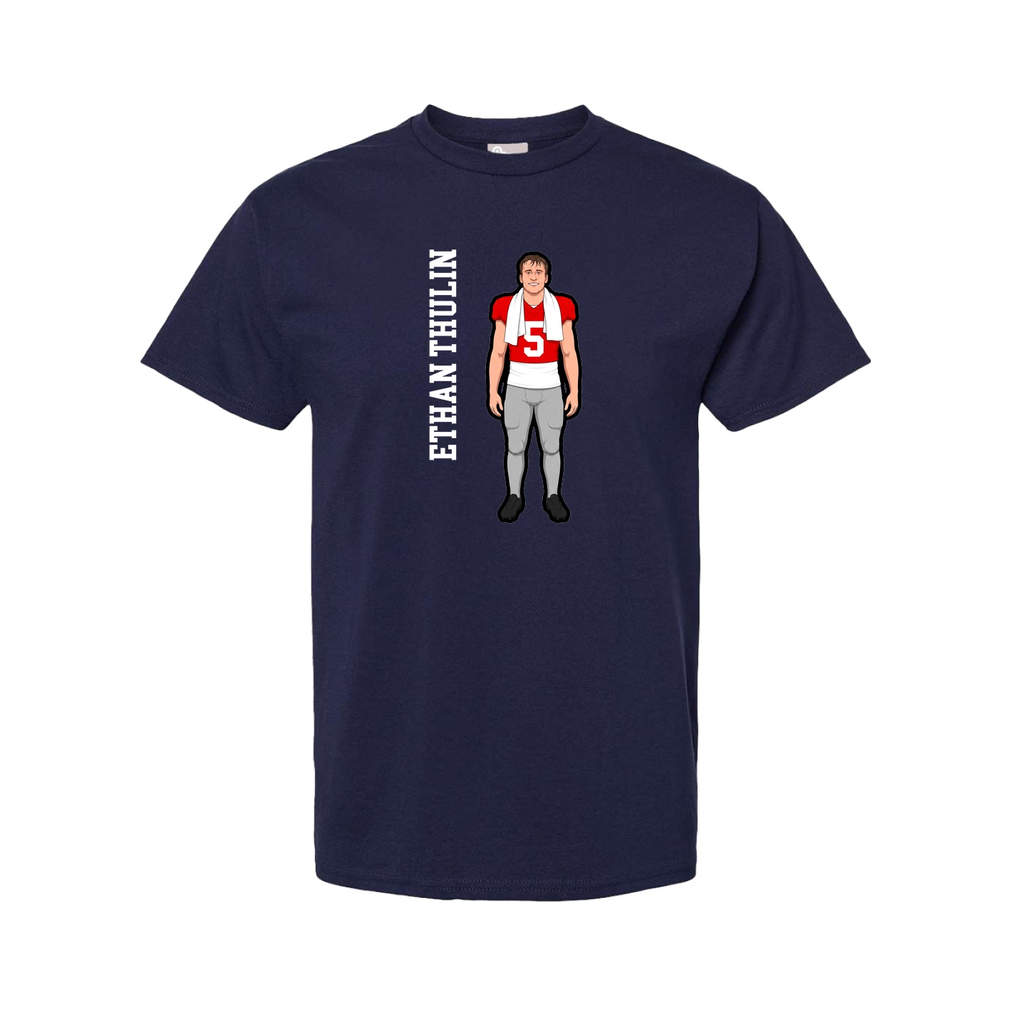 Youth Tee — Name Vertical in Navy