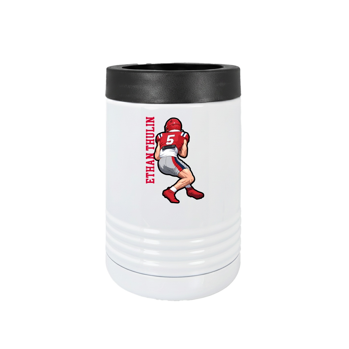 Beverage Holder — Name Vertical in White
