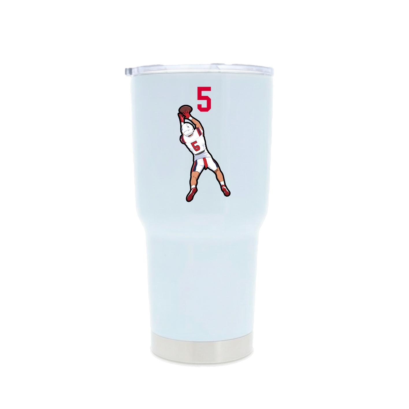 30oz Stainless Steel Tumbler — Number Top in White