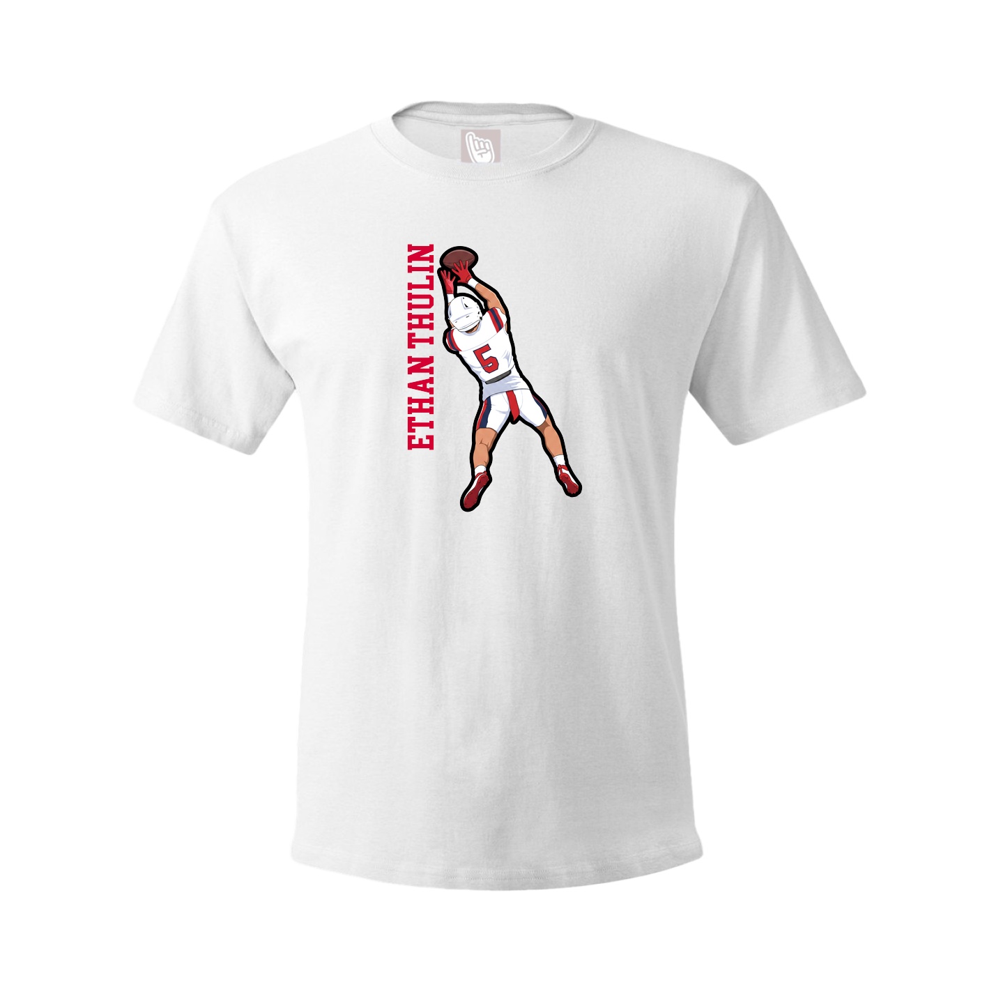 Youth Tee — Name Vertical in White