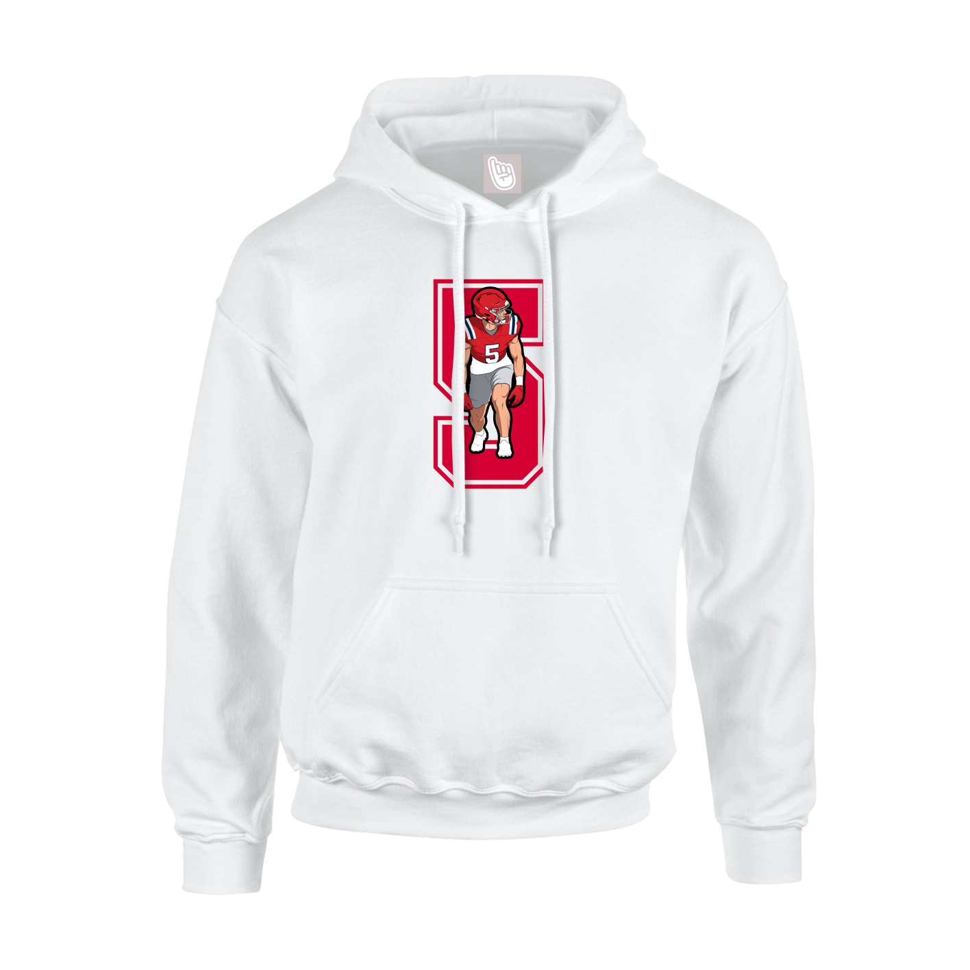 Hoodie — Number in White