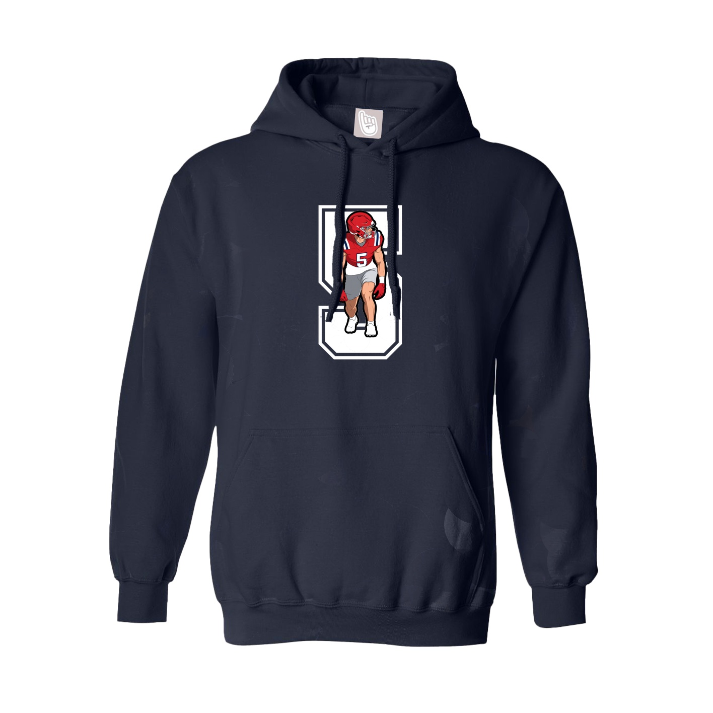 Youth Hoodie — Number in Navy