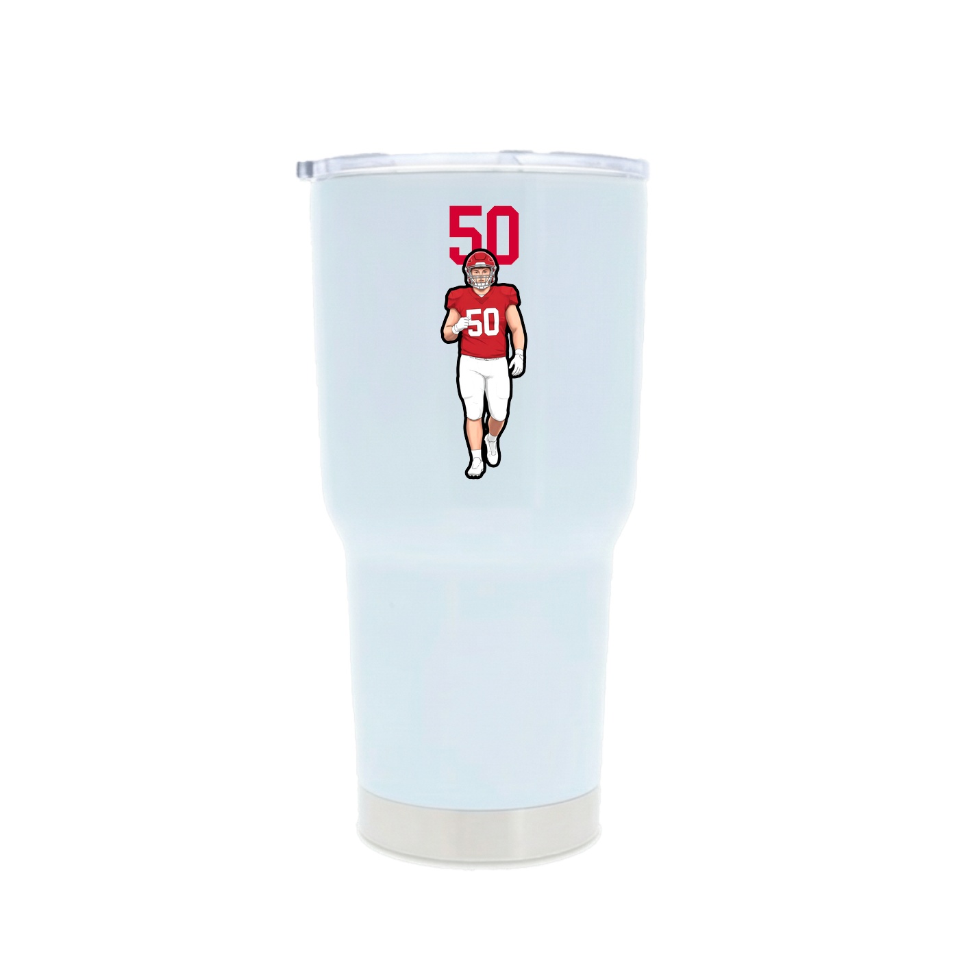 30oz Stainless Steel Tumbler — Number Top in White