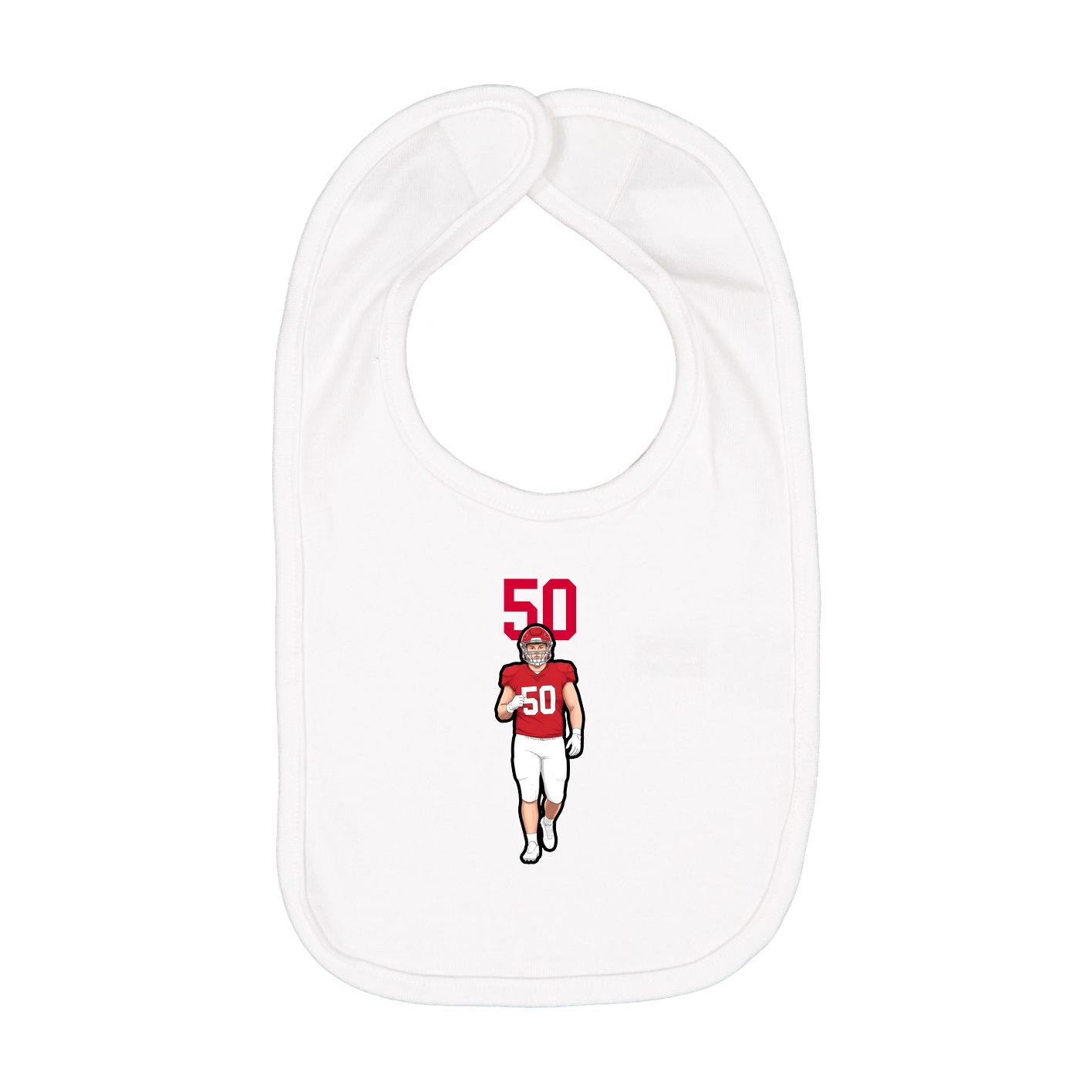 Infant Bib — Number Top in White