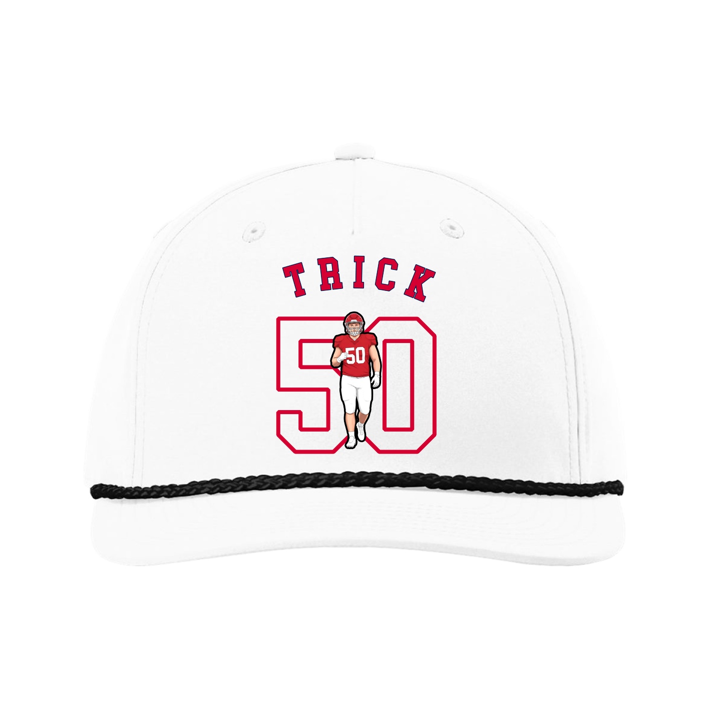 Five-Panel Classic Rope Cap — Shirsey Arch in White