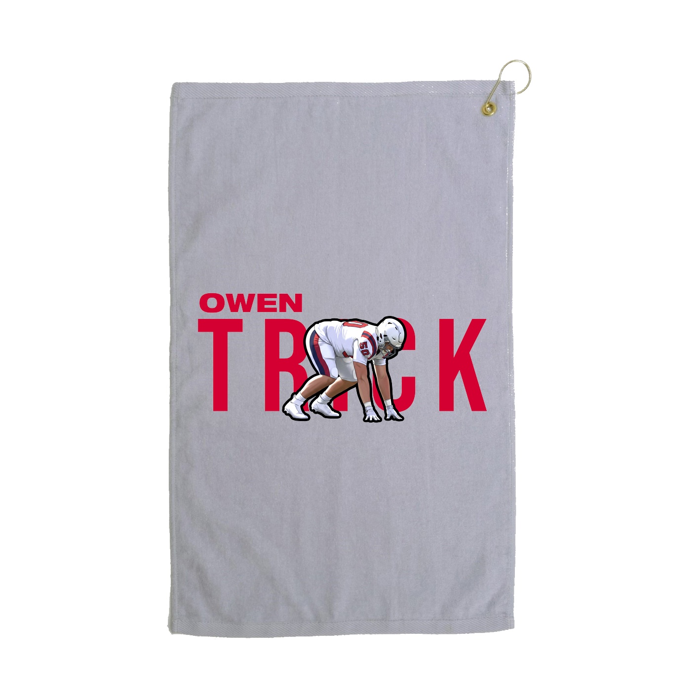 Golf Towel — Player Name in Grey