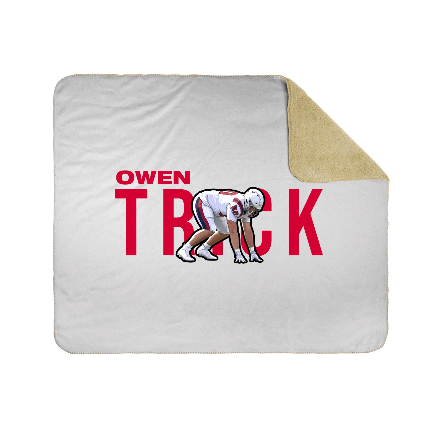 Throw Blanket — Player Name in White