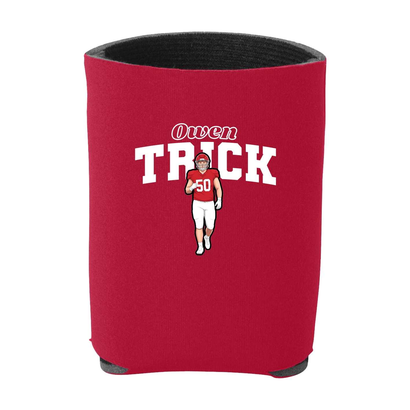 Can Holder — Name Arch in Red