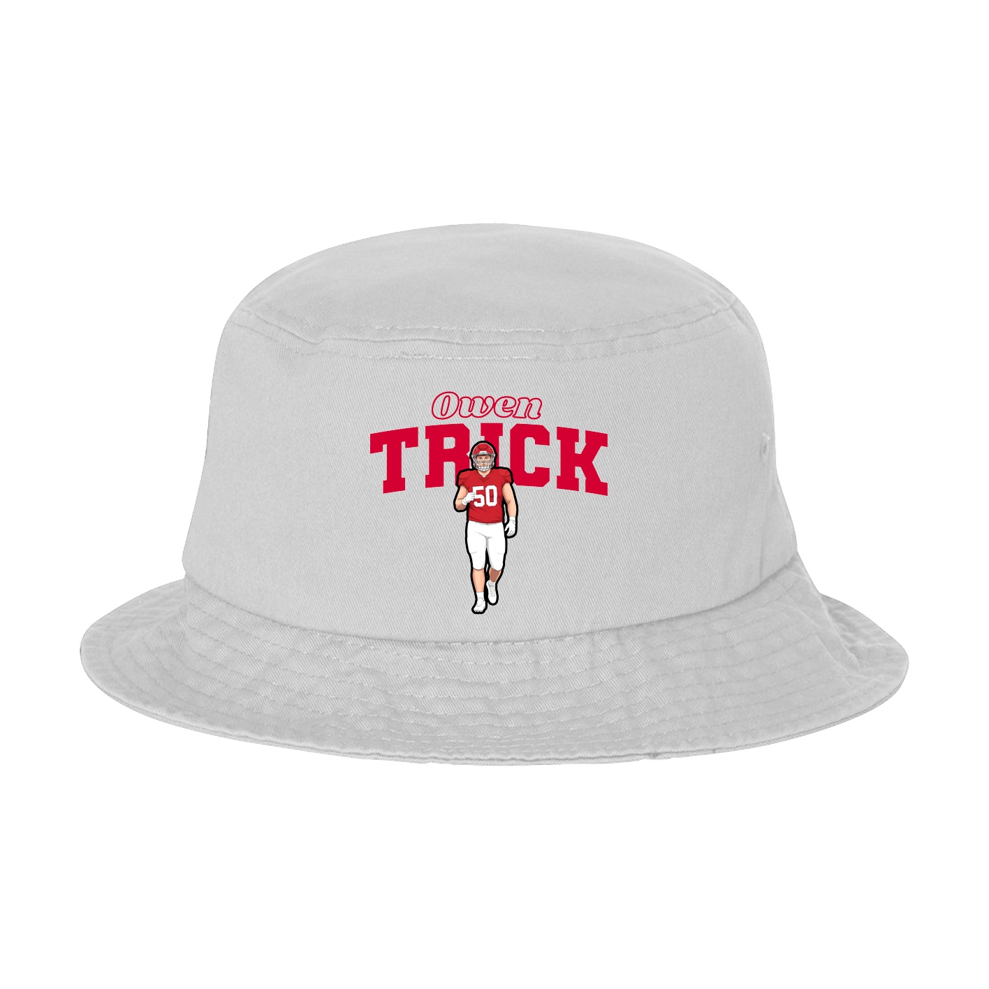 Bucket Cap — Name Arch in White