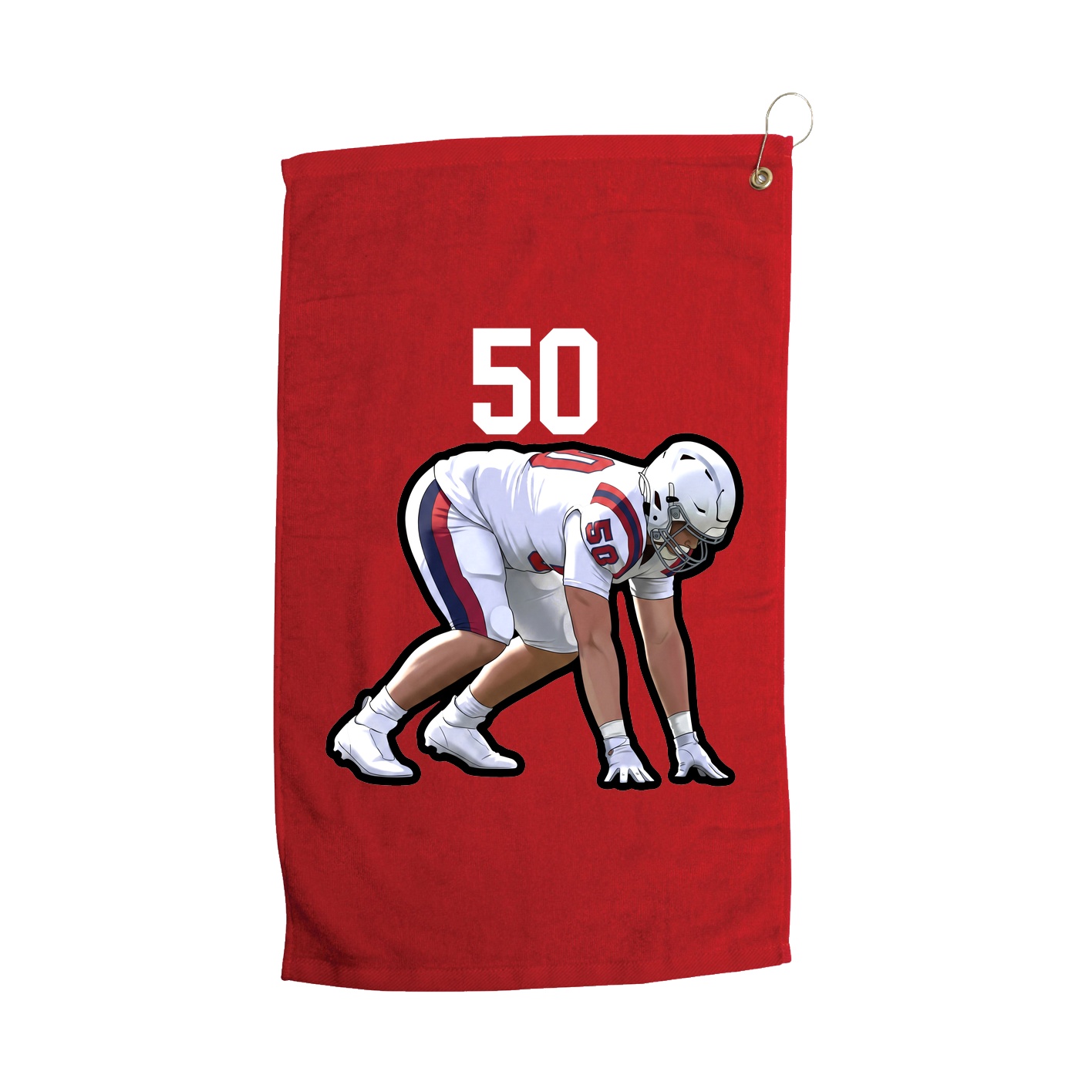 Golf Towel — Number Top in Red