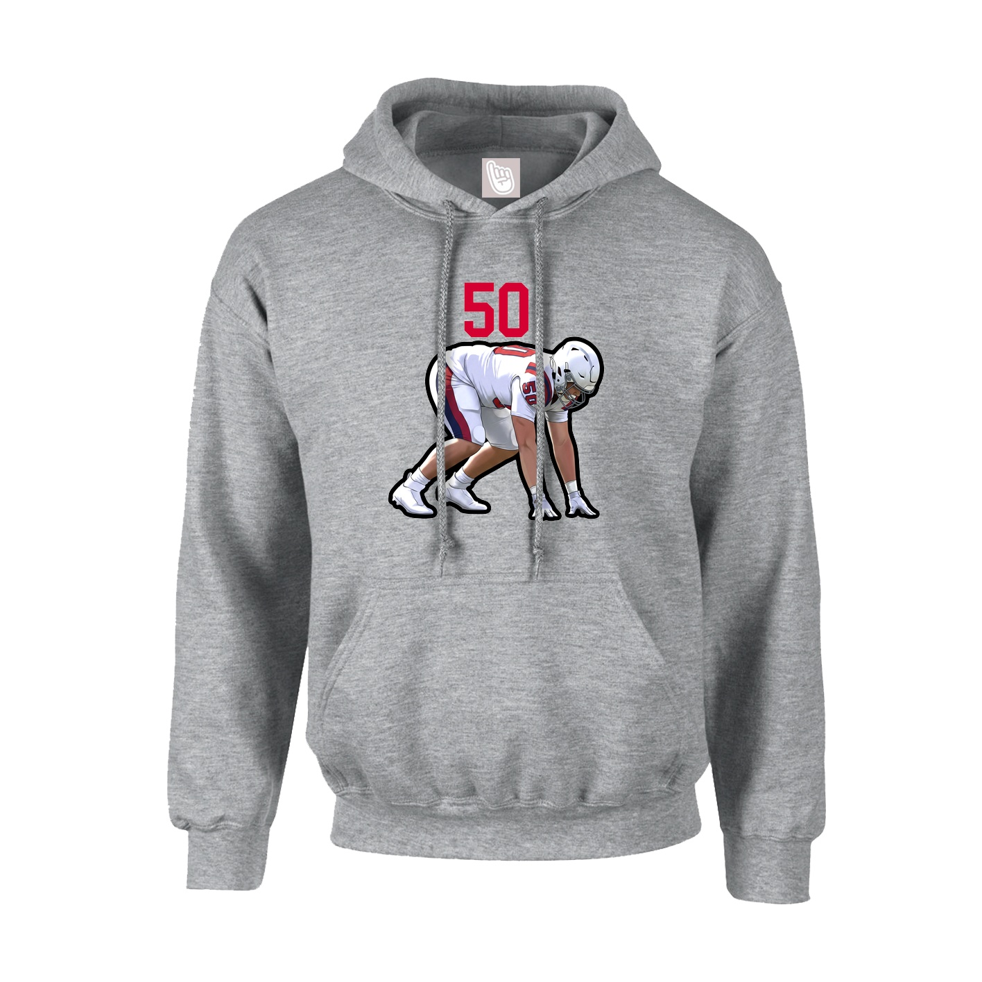 Youth Hoodie — Number Top in Grey