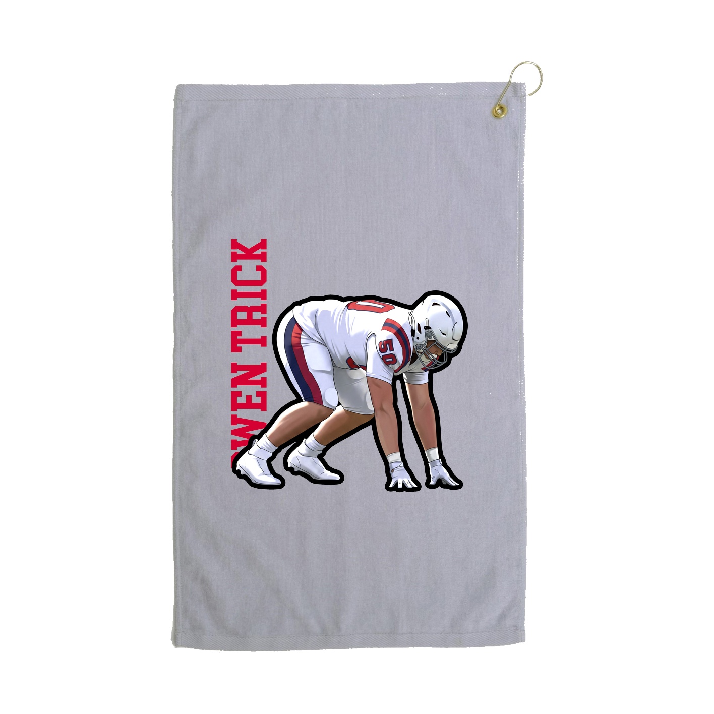 Golf Towel — Name Vertical in Grey