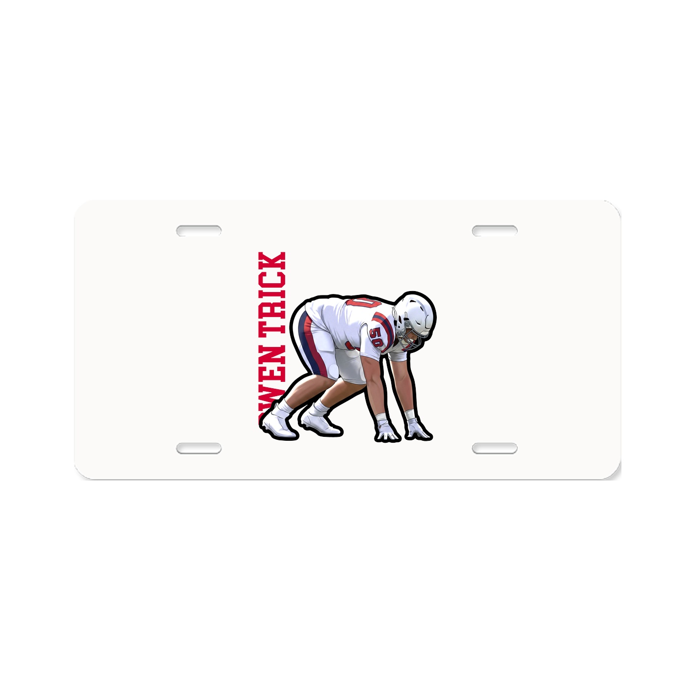 License Plate — Name Vertical in Classic