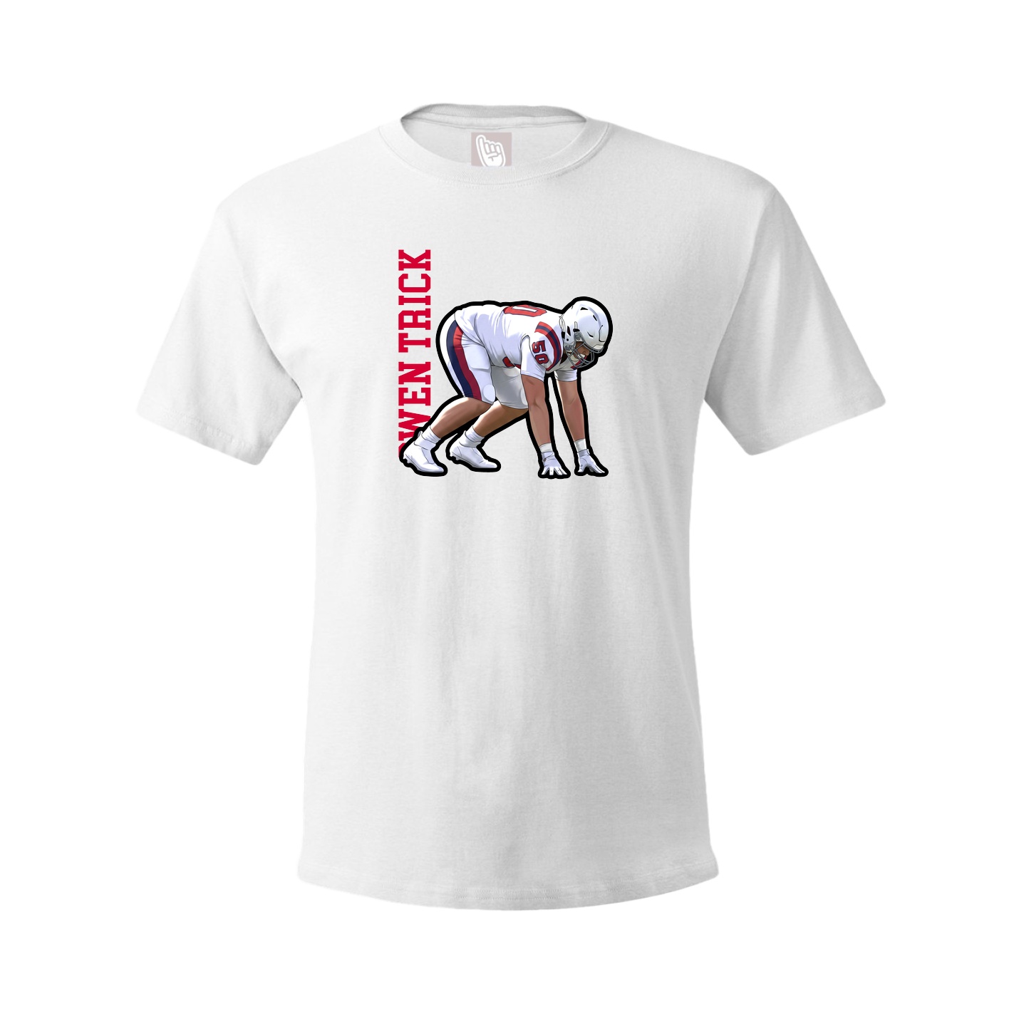 Youth Tee — Name Vertical in White
