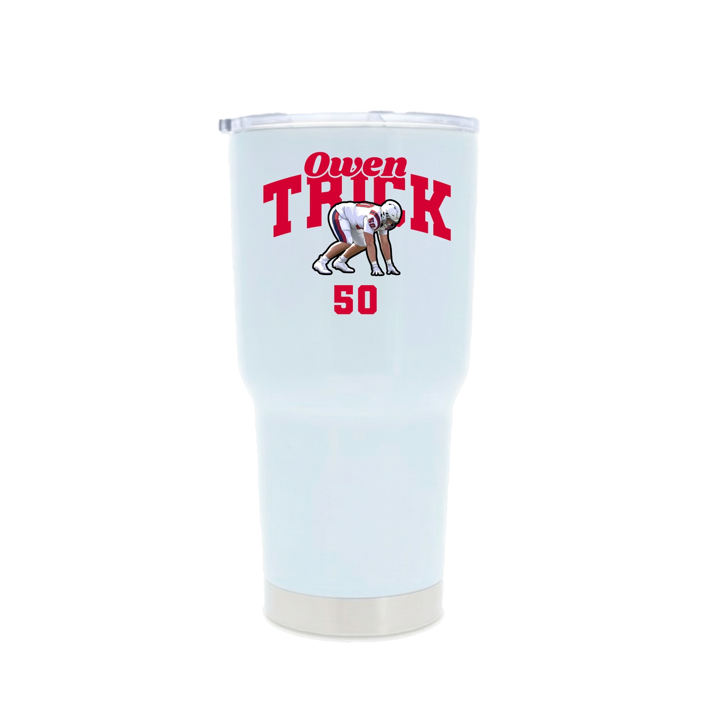 30oz Stainless Steel Tumbler — Signature Arch in White
