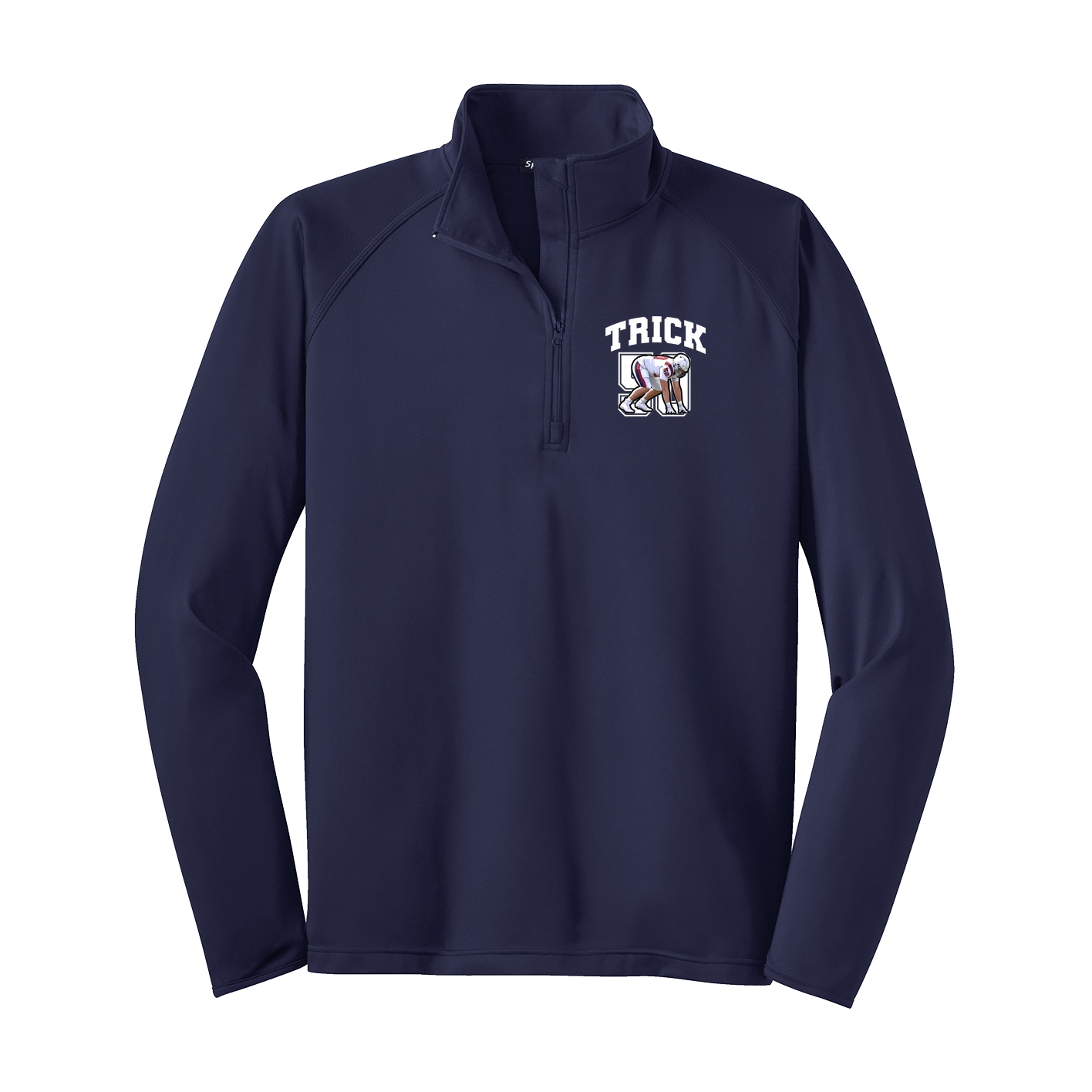 Q-Zip Pullover — Number in Navy