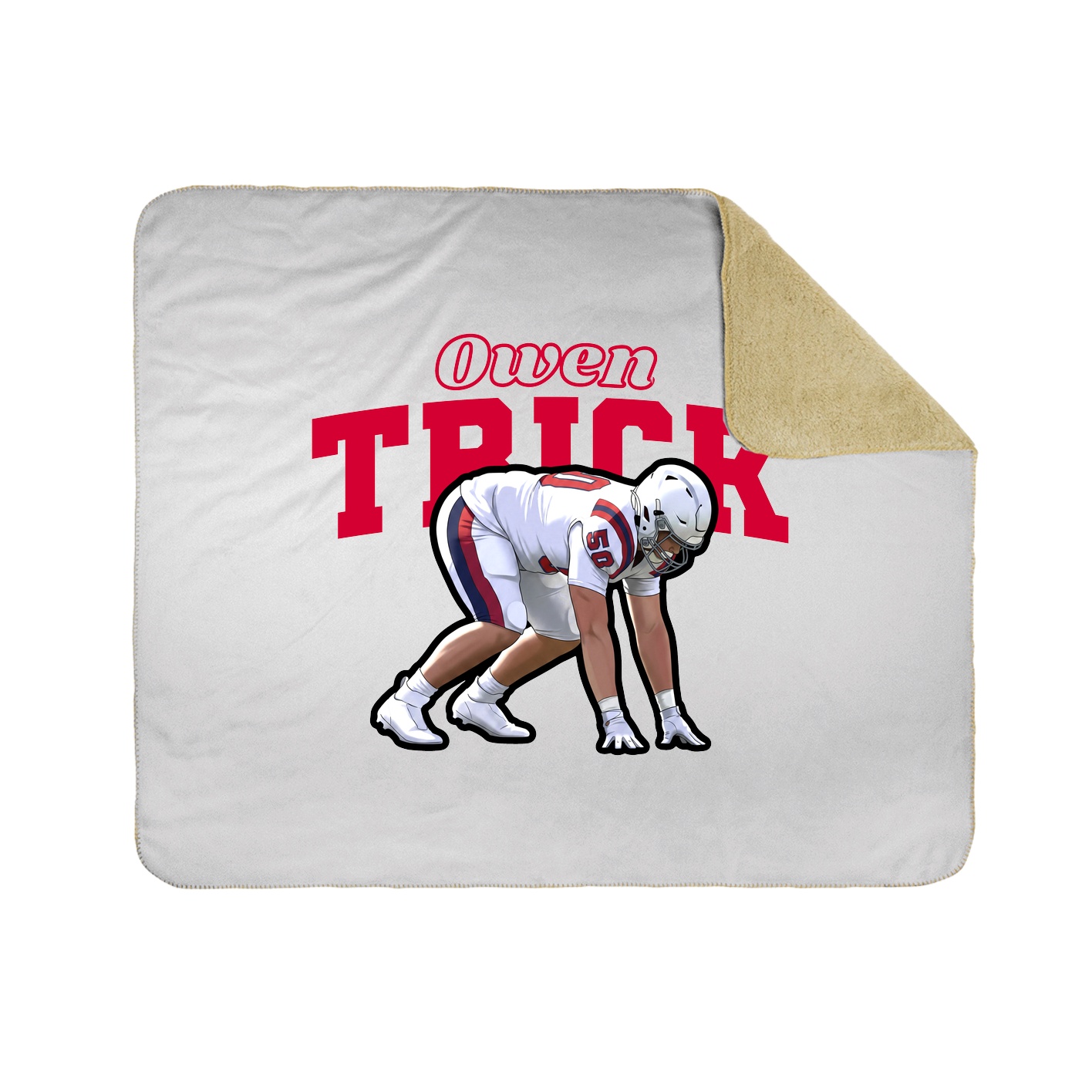 Throw Blanket — Name Arch in White