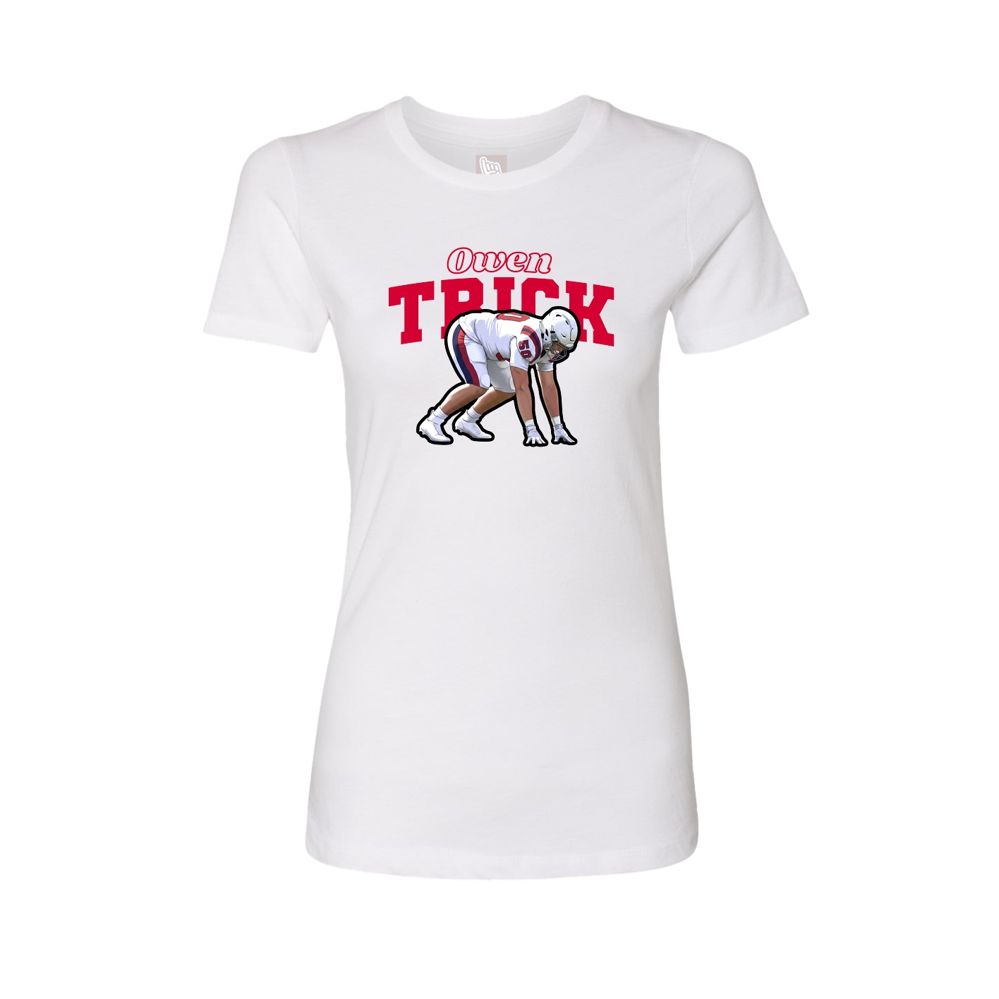 Fitted Women's Tee — Name Arch in White
