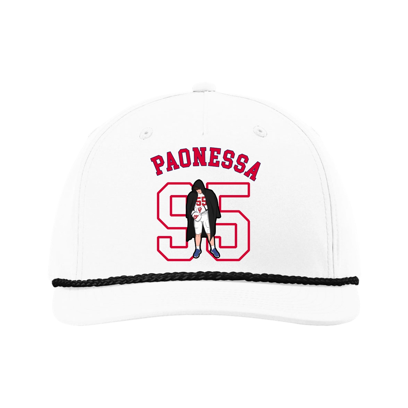 Five-Panel Classic Rope Cap — Shirsey Arch in White