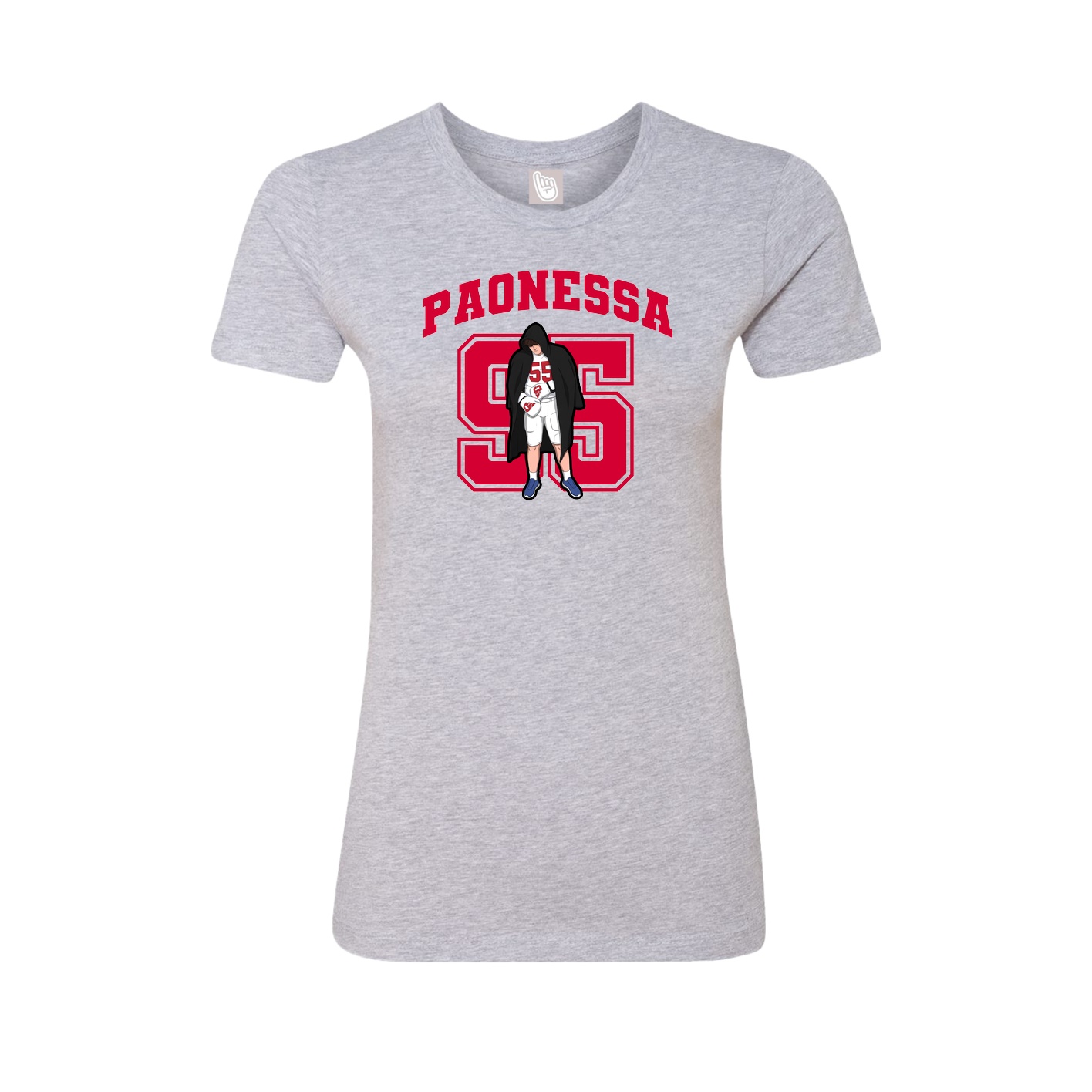 Fitted Women's Tee — Number in Grey