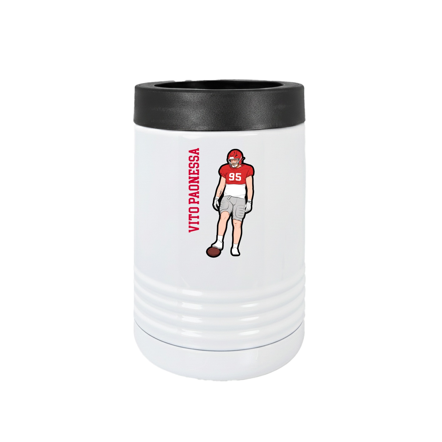 Beverage Holder — Name Vertical in White