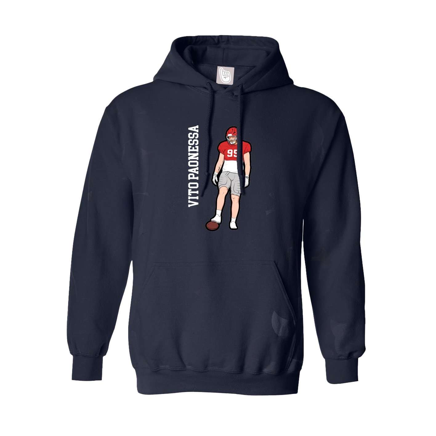 Hoodie — Name Vertical in Navy