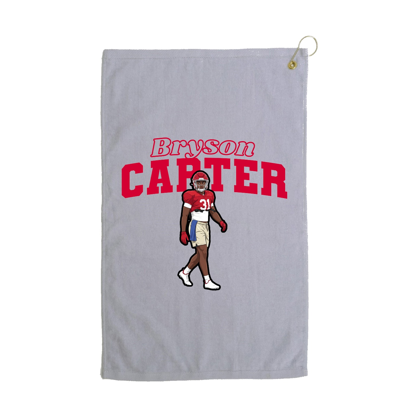 Golf Towel — Name Arch in Grey