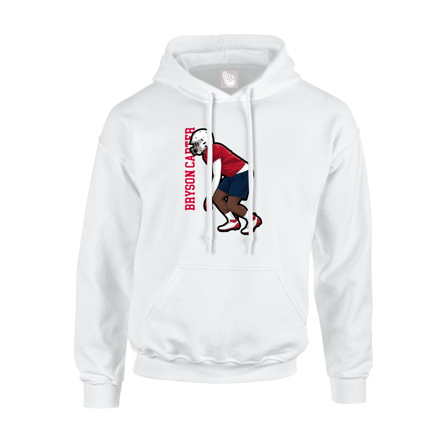 Youth Hoodie — Name Vertical in White