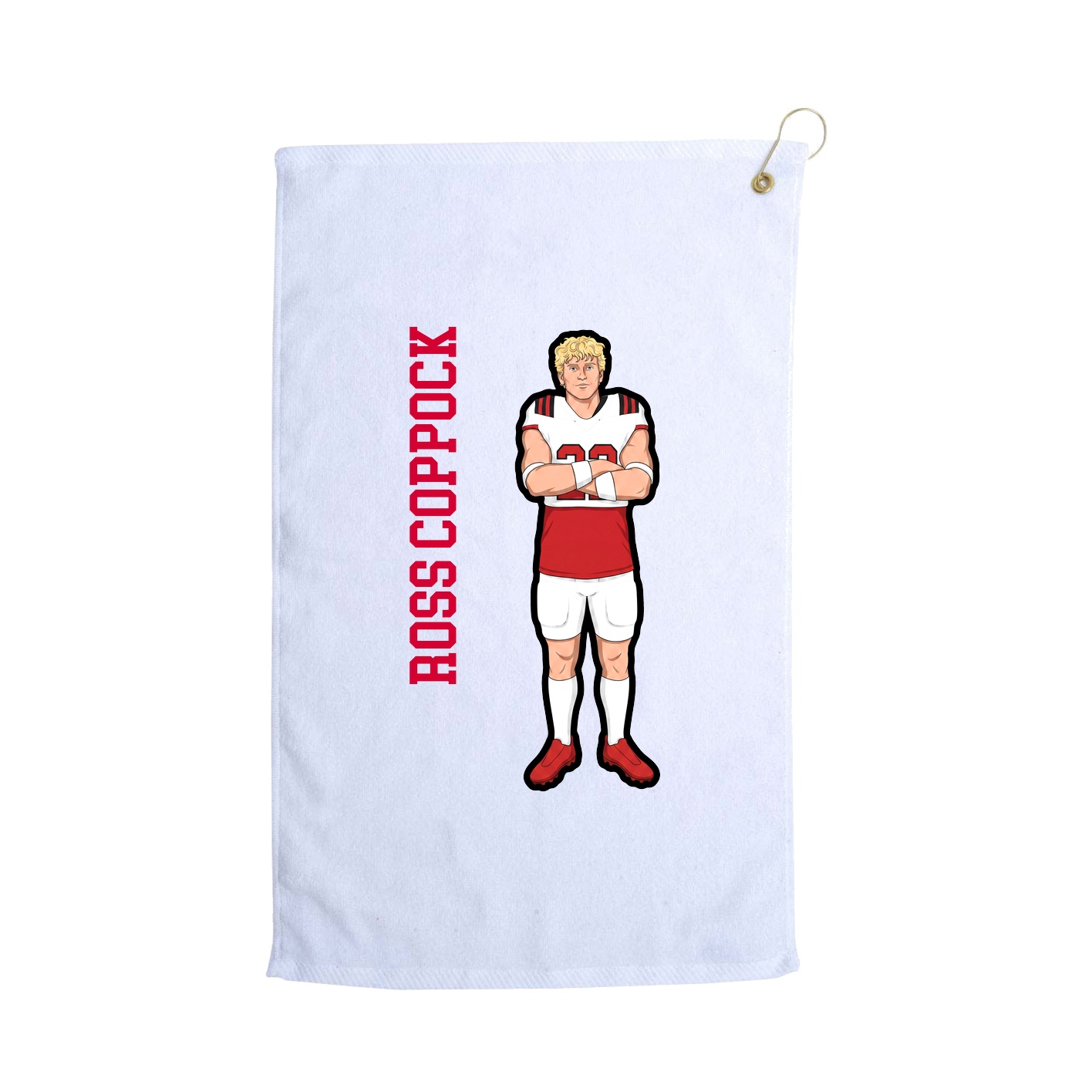 Golf Towel — Name Vertical in White