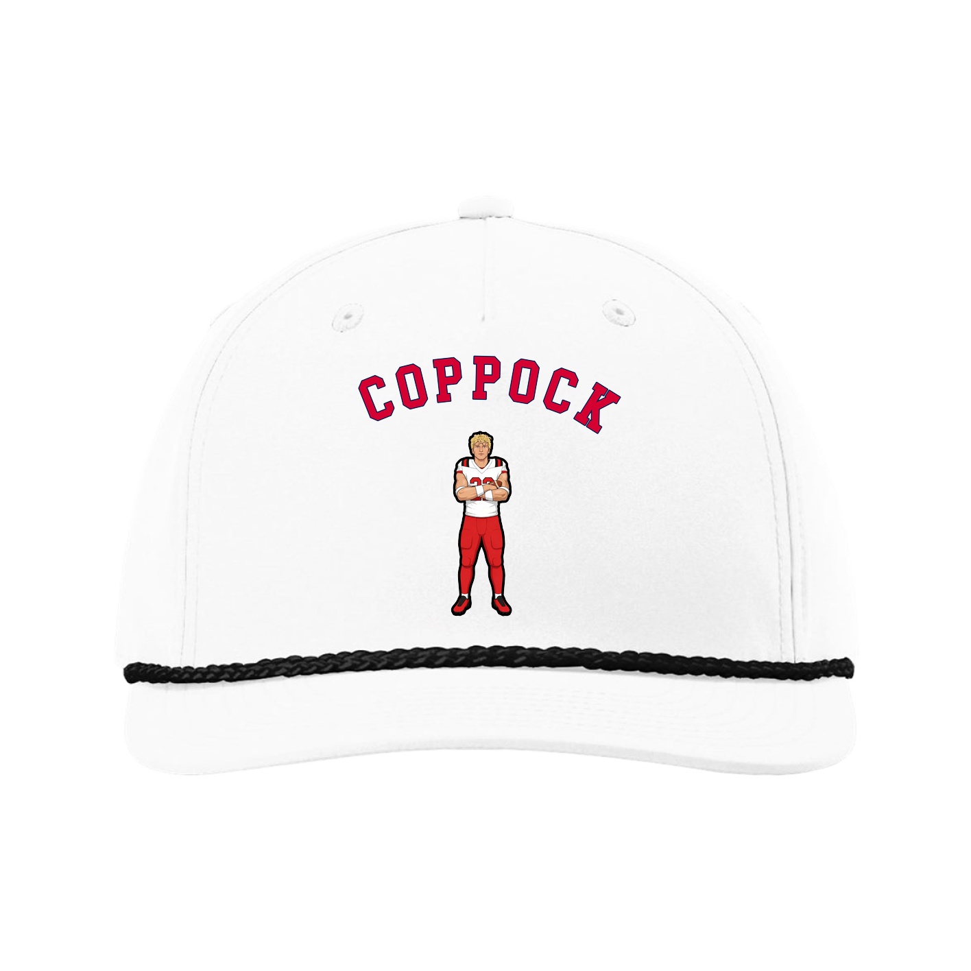 Five-Panel Classic Rope Cap — Shirsey Arch in White