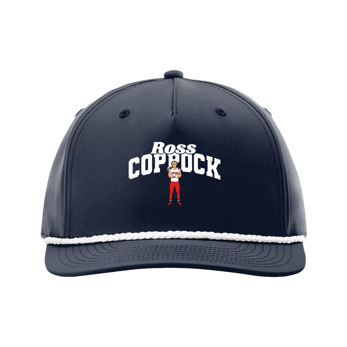 Five-Panel Classic Rope Cap — Signature Arch in Navy