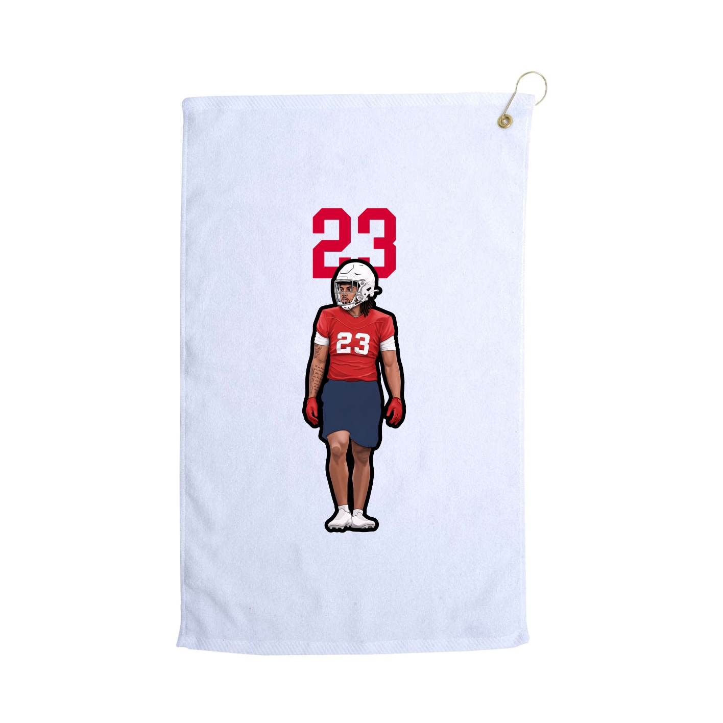 Golf Towel — Number Top in White
