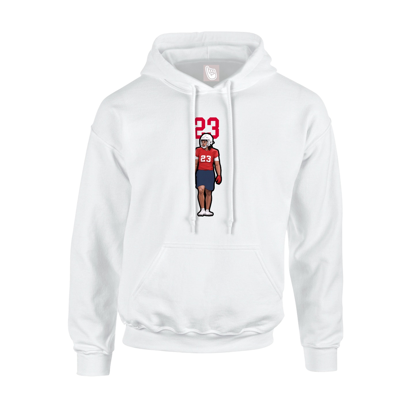 Youth Hoodie — Number Top in White
